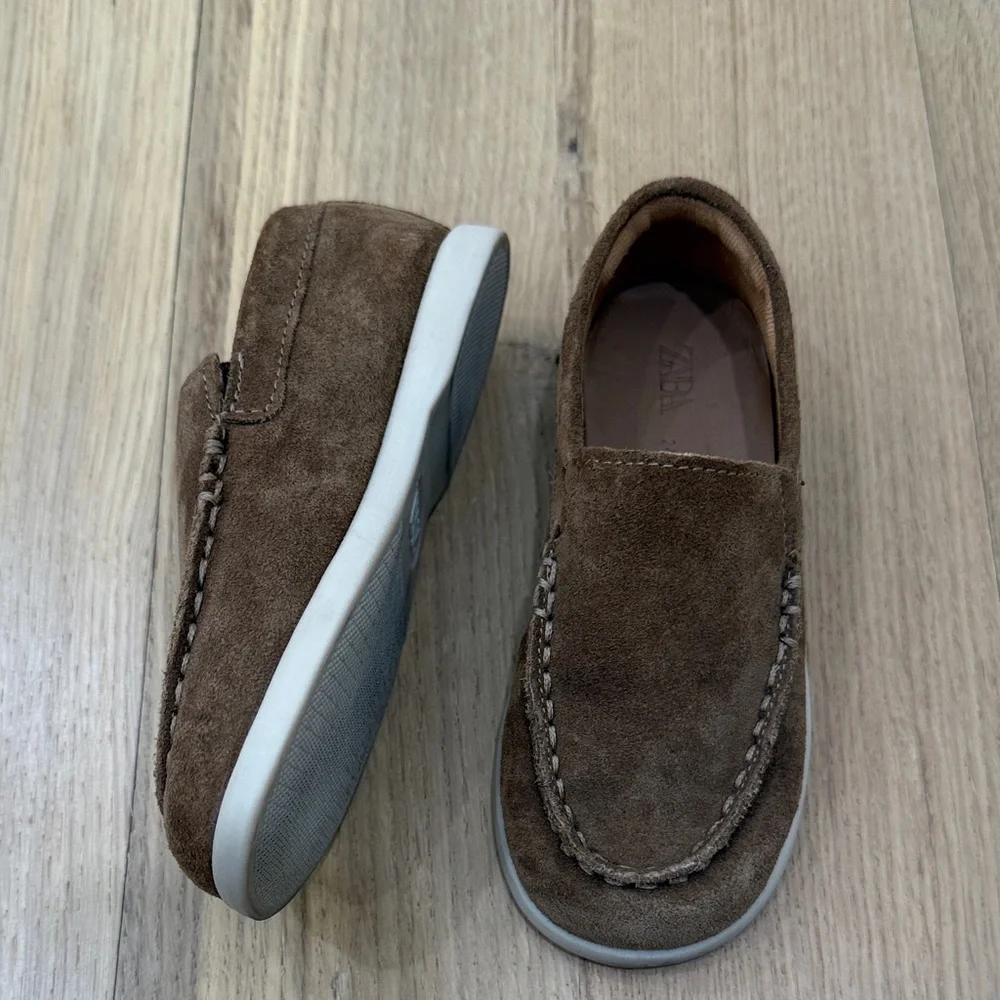 Zara Brown Suede Loafers